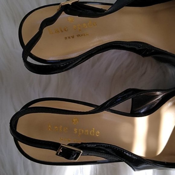 Kate Spade Genna Patent Leather Peep Toe Heels - Picture 13 of 16